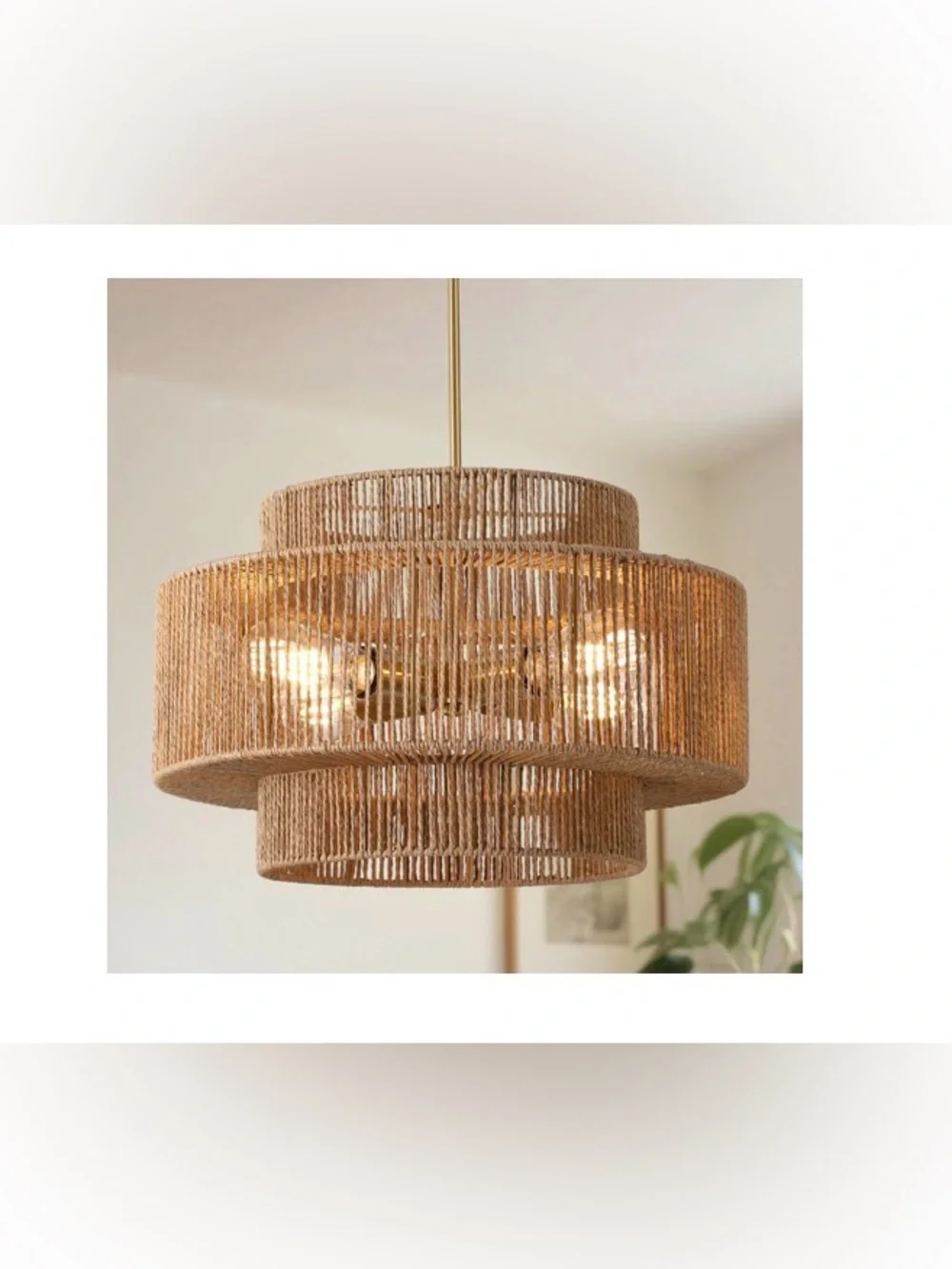 Rattan Chandelier, 4-Light Hand-Woven Light Fixture